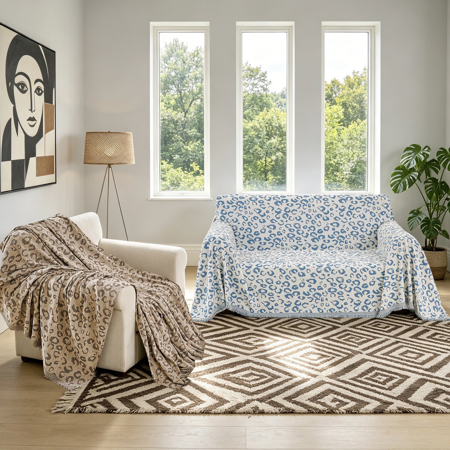 Leopard Print Chenille Throw