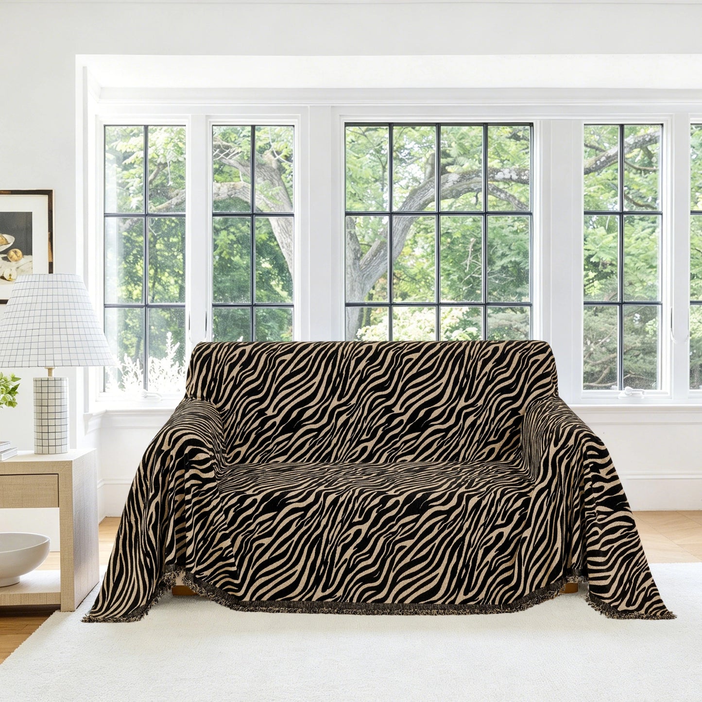 Zebra Black Loveseat