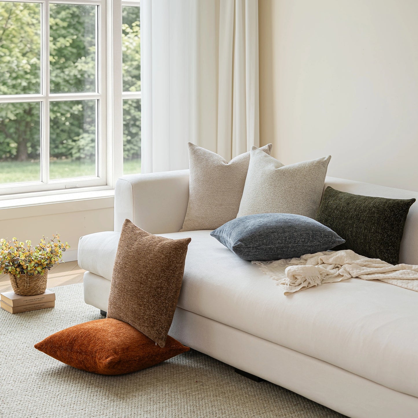 Chenille Cushion Cover — Set of 2