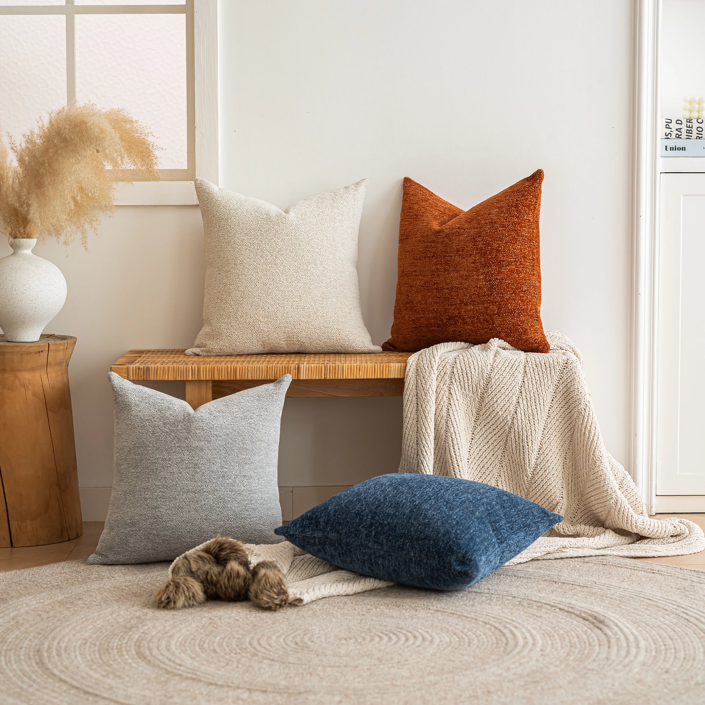 Chenille Cushion Cover — Set of 2