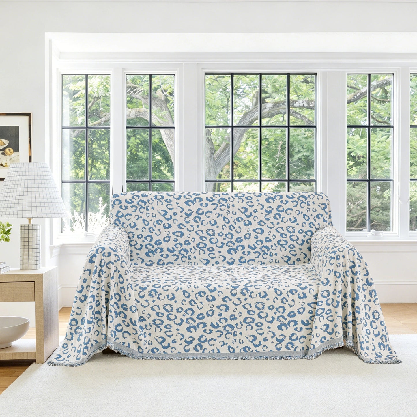 Leopard Blue Loveseat
