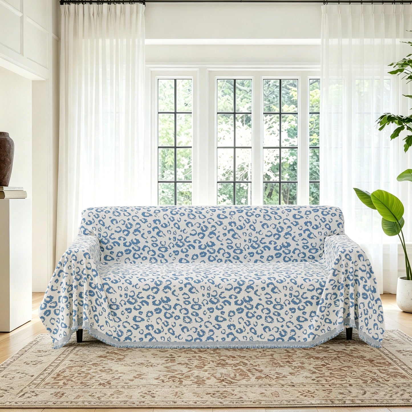 Leopard Blue Sofa