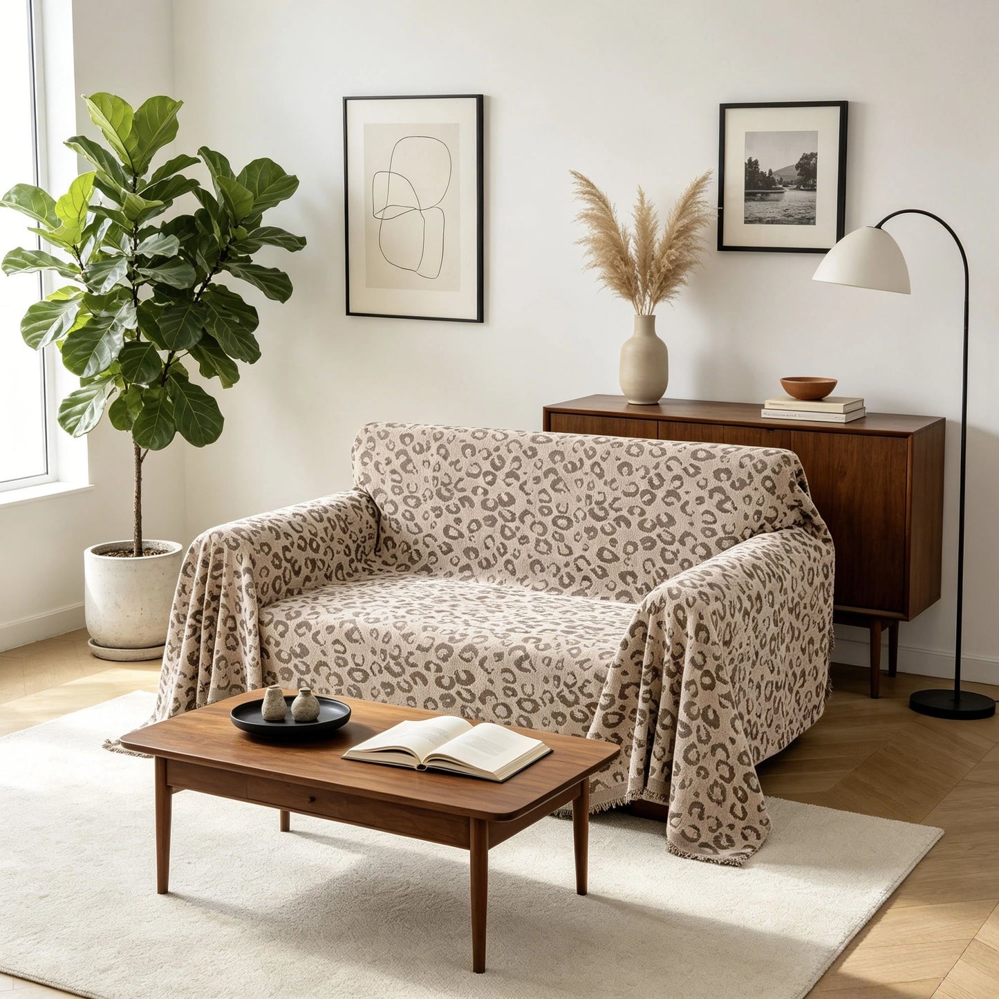 Leopard Print Chenille Throw