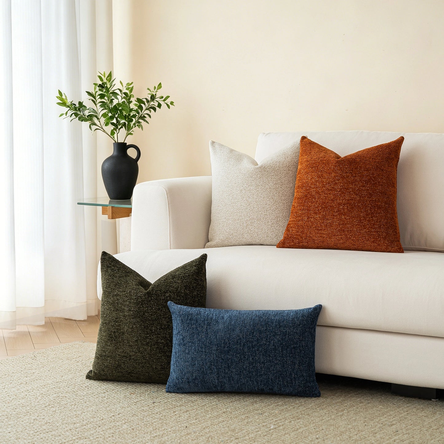 Chenille Cushion Cover — Set of 2